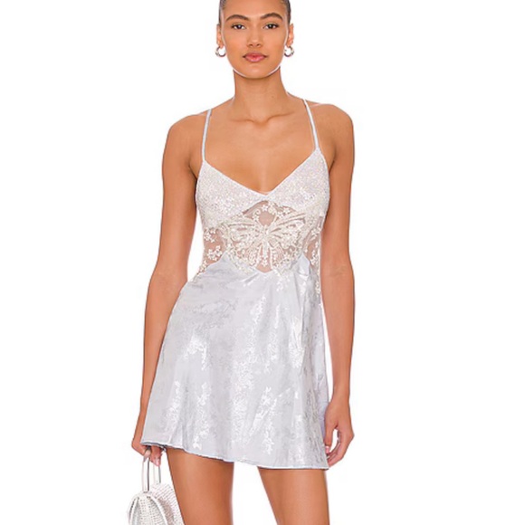 Boys Lie “Caught Slippin” Butterfly Dress in Blue - Picture 2 of 4